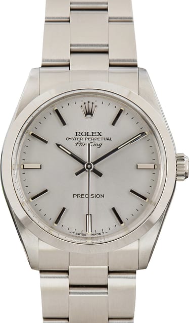 Used Stainless Steel Rolex Air-King Ref 5500 Silver Dial