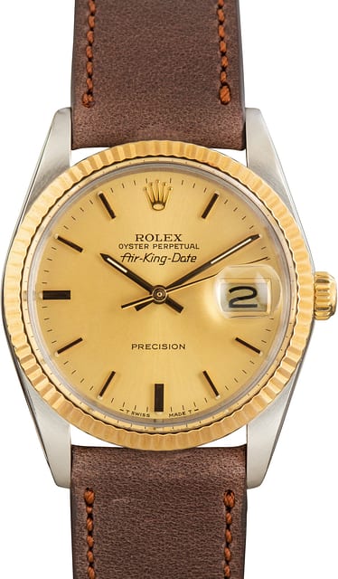 Pre-Owned Rolex Air-King Date 5701N Champagne Dial