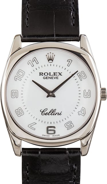 Rolex Cellini Ref 4233 White Arabic Dial