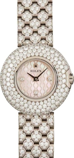 Ladies Rolex Cellini Orchid 6221 18k White Gold