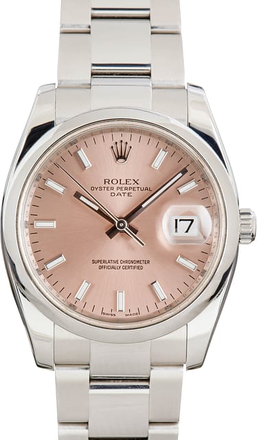 Rolex Date Ref 115200 Salmon Dial