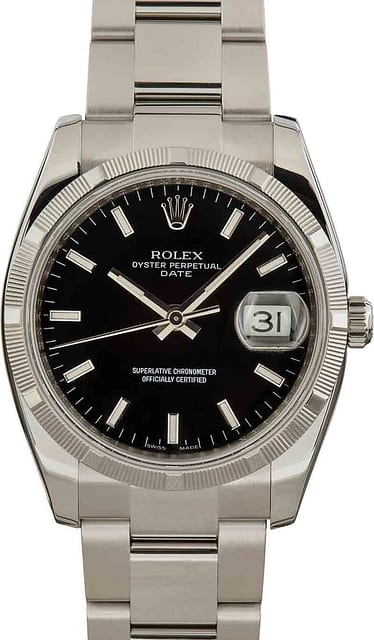 Men's Rolex Date 115210 Black Dial