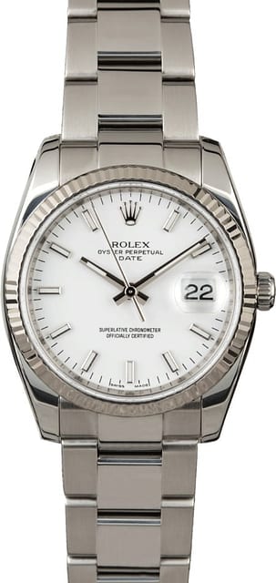 Rolex Date 115234 White Dial