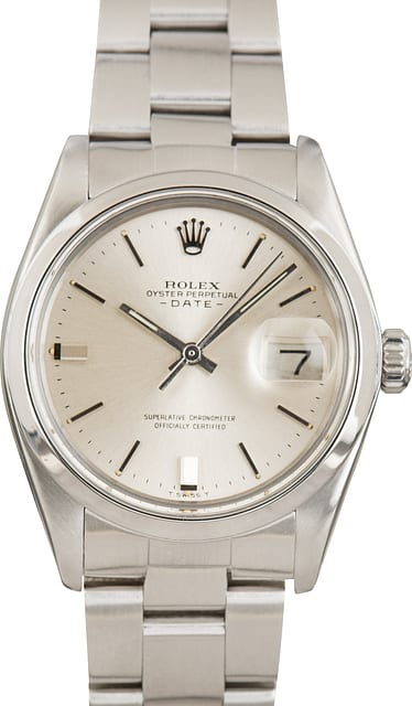 Pre-Owned Rolex Date Silver Dial ref 1501