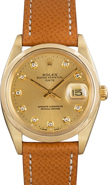 Rolex Date 1503 Champagne Diamond Dial