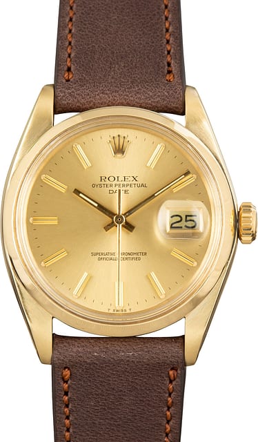 Vintage Rolex Date Yellow Gold 1503 Champagne Dial