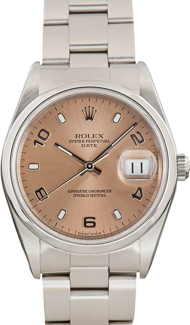 Rolex Date Ref 15200 Salmon Arabic Dial