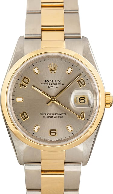 Pre-owned Rolex Date Ref 15203 Slate Arabic Dial