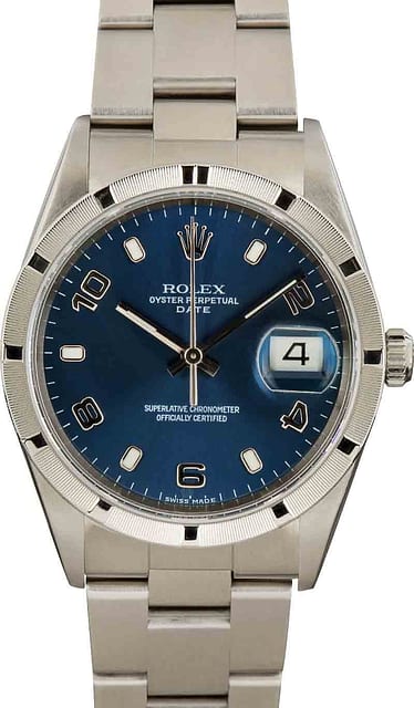 Pre-Owned Rolex Date 15210 Blue Arabic