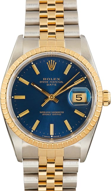 Pre-Owned Rolex Date ref 15223 Blue Dial