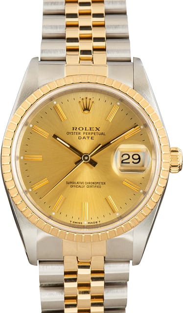 Pre-Owned Rolex Date Champagne Dial ref 15223