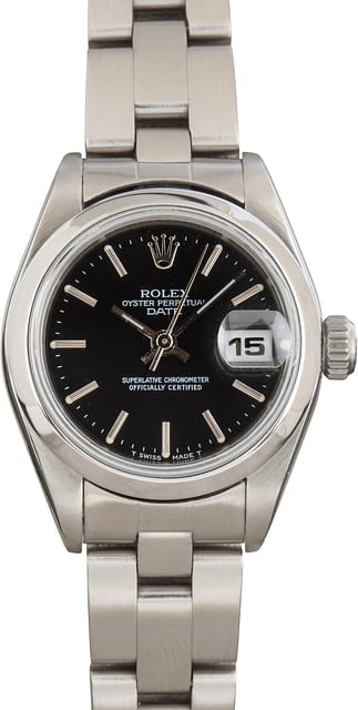 Used Lady Rolex Date 69160 Black Dial