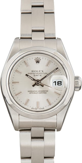 Pre-Owned Lady Rolex Date Steel 69160 Silver Dial