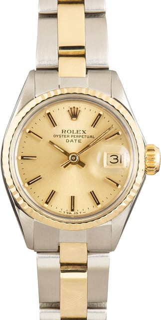 Used Lady Rolex Date 6917 Champagne Dial