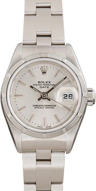 Used Ladies Rolex Date Ref 79190 Silver Dial