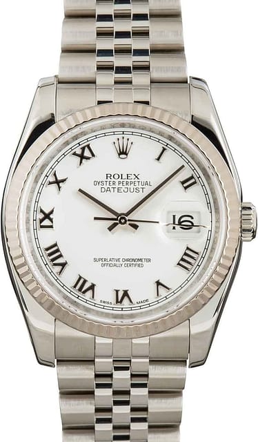 Used Rolex Datejust 116234 White Roman Dial
