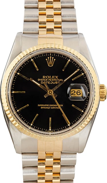 Pre-Owned Rolex Datejust 16013 Black Index Dial