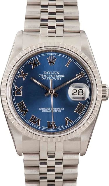 Rolex Datejust 16220 Blue Dial Stainless Steel