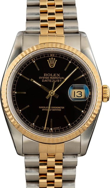 Rolex Datejust 16233 Black Index Dial