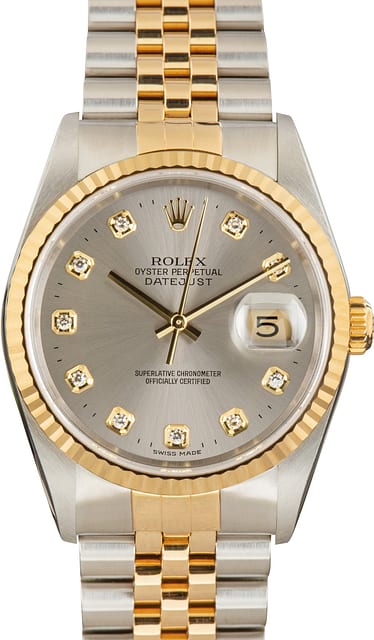 Pre-Owned Rolex Datejust ref 16233 Slate Diamond Dial