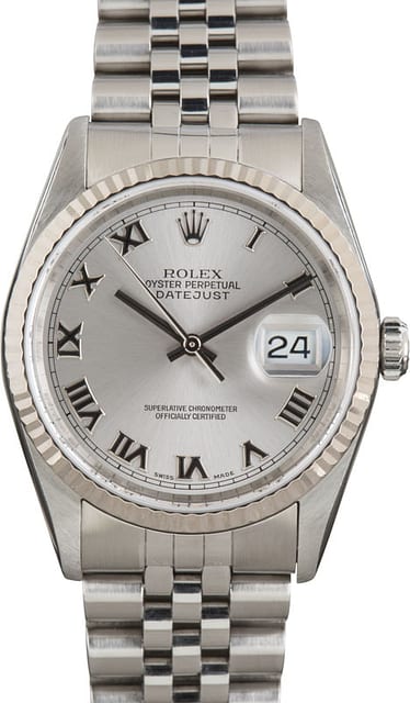 Rolex Datejust 16234 Rhodium Roman Dial