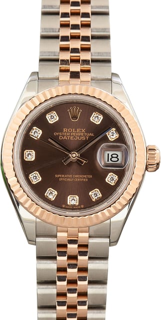Ladies Rolex Datejust Ref 279171 Chocolate Diamond Dial