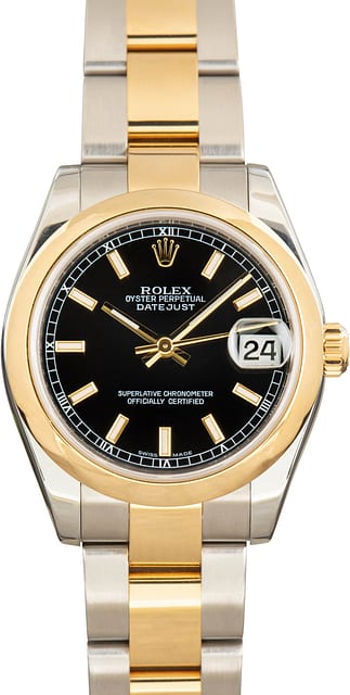 Used Rolex Datejust 31 Black Dial 178243