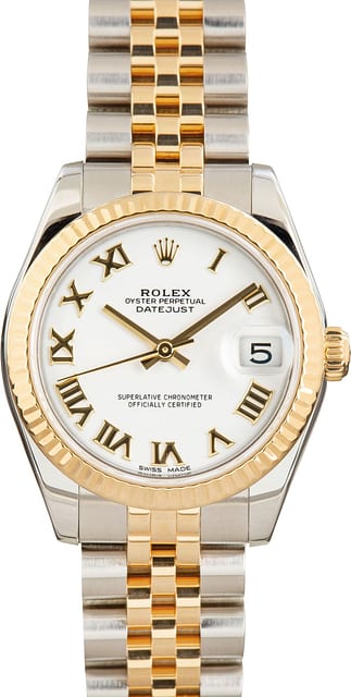 Rolex Datejust 31 Ref 178273 White Roman Dial