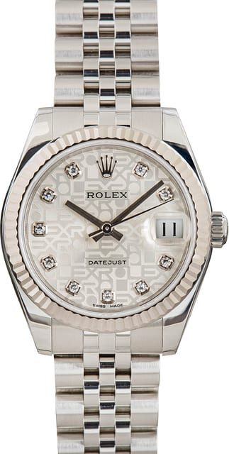 Lady Rolex Datejust 31 Ref 178274 Jubilee Diamond Dial