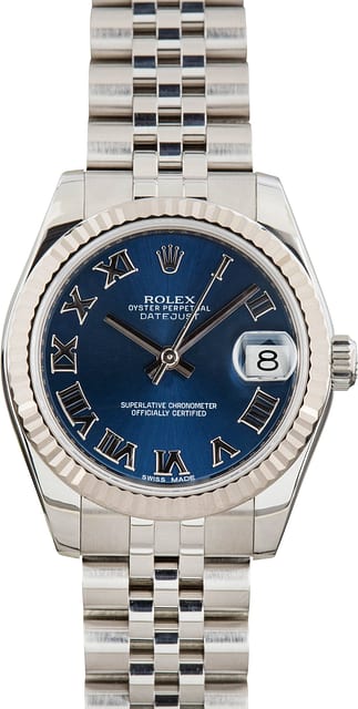 Lady Rolex Datejust 31 178274 Blue Roman Dial