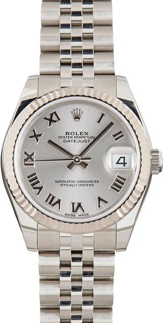 Ladies Rolex Datejust 31 Rhodium Roman Dial 178274