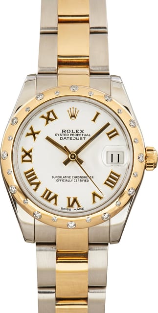 Pre-Owned Rolex Datejust 31 Ref 178343 White Roman Dial