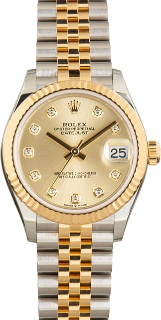 Used Rolex Datejust 31 ref 278273 Champagne Diamond Dial
