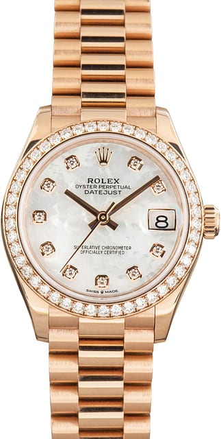 Rolex Datejust 31 Ref 278285 Mother of Pearl Diamond Dial