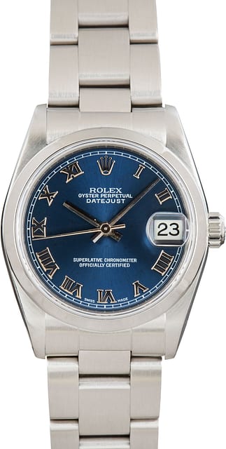 Rolex Datejust 31 ref 78240 Blue Roman Dial