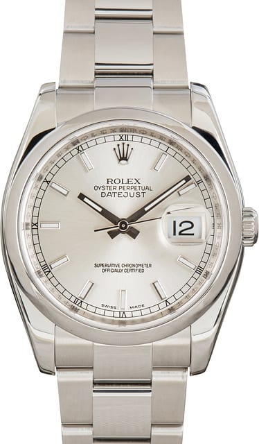 Used Rolex Datejust 36 Ref 116200 Silver Dial
