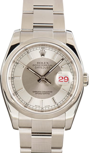 Used Rolex Datejust 36 Ref 116200 Silver Concentric Dial