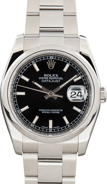 Used Rolex Datejust 36 Black Dial 116200