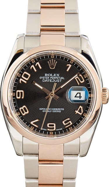 Pre-owned Rolex Datejust 116201 Black Concentric Dial