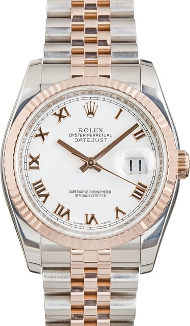 Pre-Owned Rolex Datejust 116231 White Roman Dial