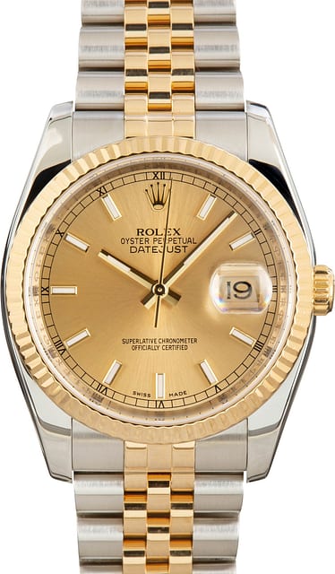 Used Rolex Datejust 36 Ref 116233 Champagne Dial