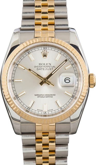 Rolex Datejust 36 Two Tone 116233 Silver Dial