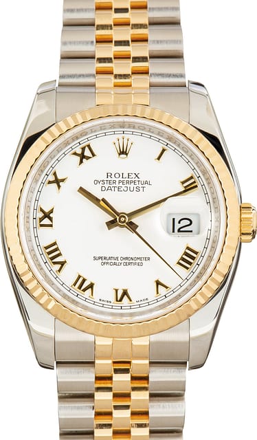Pre-Owned Rolex Datejust 36 Ref 116233 White Roman Dial