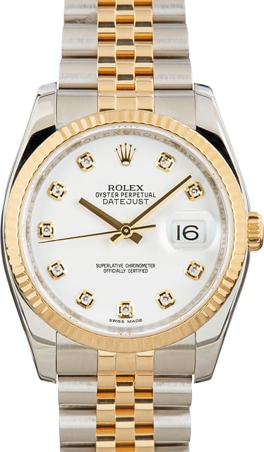 Rolex Datejust 36 116233 White Diamond Dial