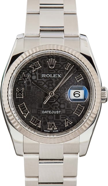 Rolex Datejust 116234 Black Roman Jubilee Dial
