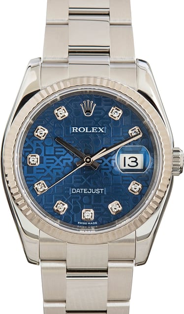 Pre-owned Rolex Datejust Ref 116234 Jubilee Diamond Dial
