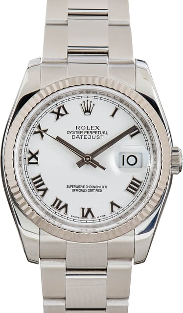 Rolex Datejust 116234 White Roman Dial