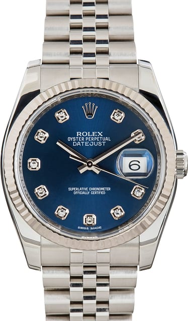 Rolex Datejust 36 Ref 116234 Blue Diamond Dial