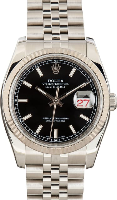 Pre-Owned Rolex Datejust 36 Ref 116234 Black Index Dial