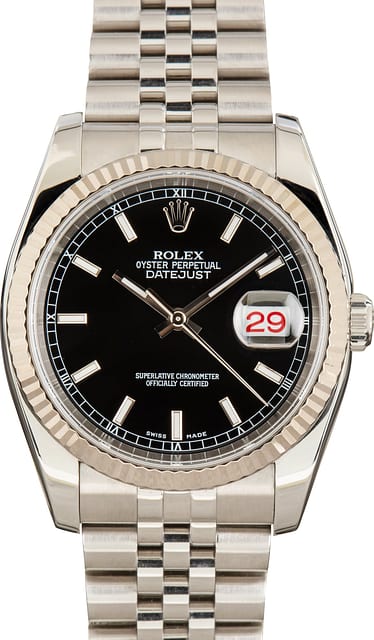 Pre-Owned Rolex Datejust 36 Ref 116234 Black Dial